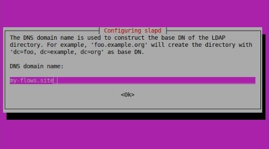 Screenshot of prompt asking to enter your domain to construct the base DN Screenshot of prompt asking to enter your domain to construct the base DN"